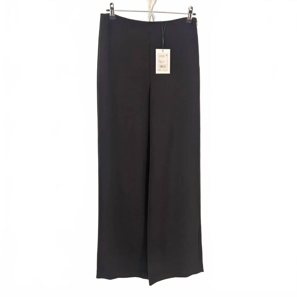 NEW THEORY women's clean wide leg pant in black
